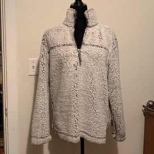 Whiteish-grey Sherpa pullover!